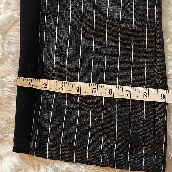 Acqua Limone Striped Black and Gray Women's Pants Made In Italy - Picture 9 of 10